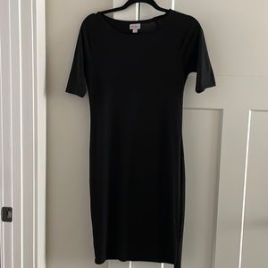 LuLaRoe Julia fitted dress solid black size xs🦄